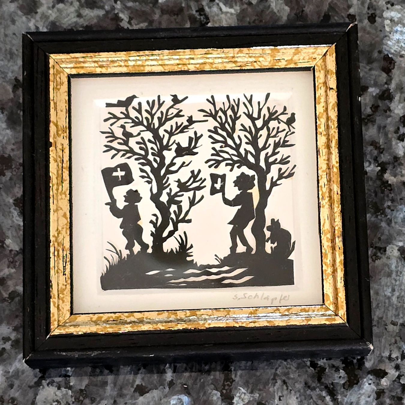Grafica & Litografie: Original Scherenschnitt von Susanne Schläpfer. Handsigniert – Usato da Reinach BL venduto da Pendling 4