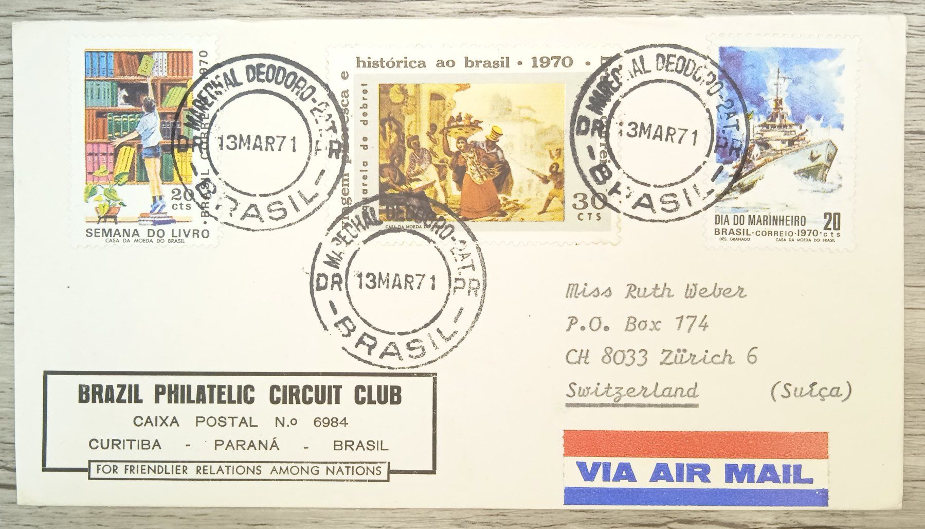 Tutti i francobolli: TR69 Enveloppe + Timbre Bresil 1971 – Usato da Cousset venduto da Patrick_Collections
