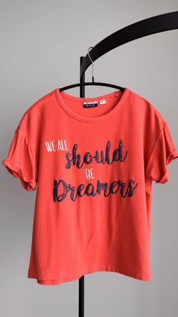 Shirt "We all should be Dreamers", Gr. 164/170 Coral 