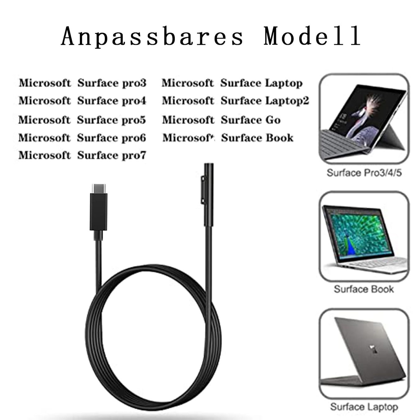 Caricabatterie: Surface Pro Câble de charge USB C Surface vers USB-C – Nuovo e nell'imballaggio originale da Morges venduto da DigiAC 3