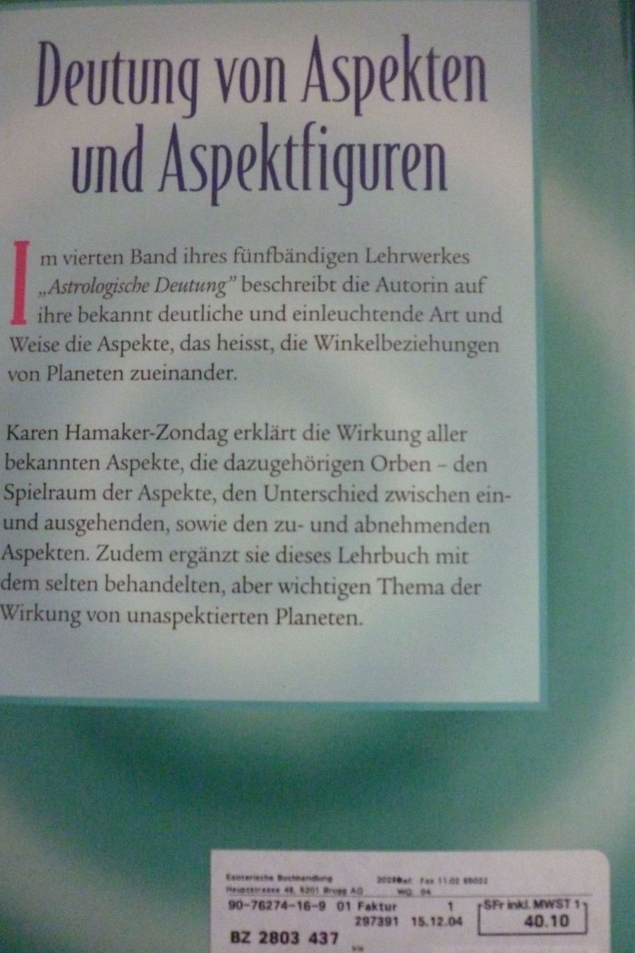 Livres: Astrologie, alles über Aspekte – D'occasion à Niedergösgen par Happy-7 1