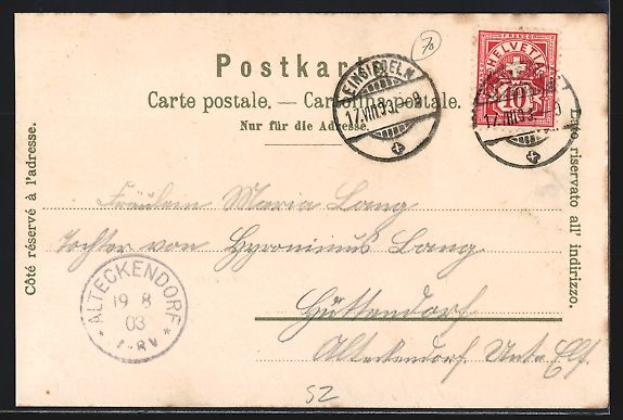 Cartoline postali: Litho Einsiedeln, Kloster im Barockstil, – Usato da Berlin venduto da bartko-reher 1