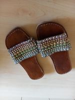 Mädchen Sandalen, braunes Leder, Strass , Grösse 32