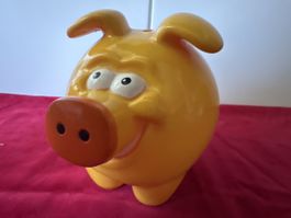 Sparschwein gelb Kinderzimmer Dekoration guter Zustand