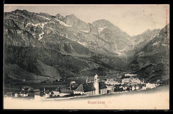Ansichtskarten: AK Engelberg, Ort mit Kirche und Bergen – Gebraucht aus Berlin von bartko-reher