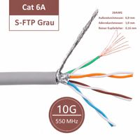 Verlegekabel Cat.6 S/FTP Netzwerkkabel flexibel LSZH 30 m