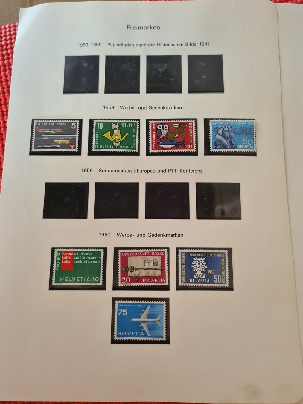 Alle Briefmarken: Schöne Freimarken Postfrisch  -  1946 - 1960 – Gebraucht aus Rümlang von coh_87ww 7