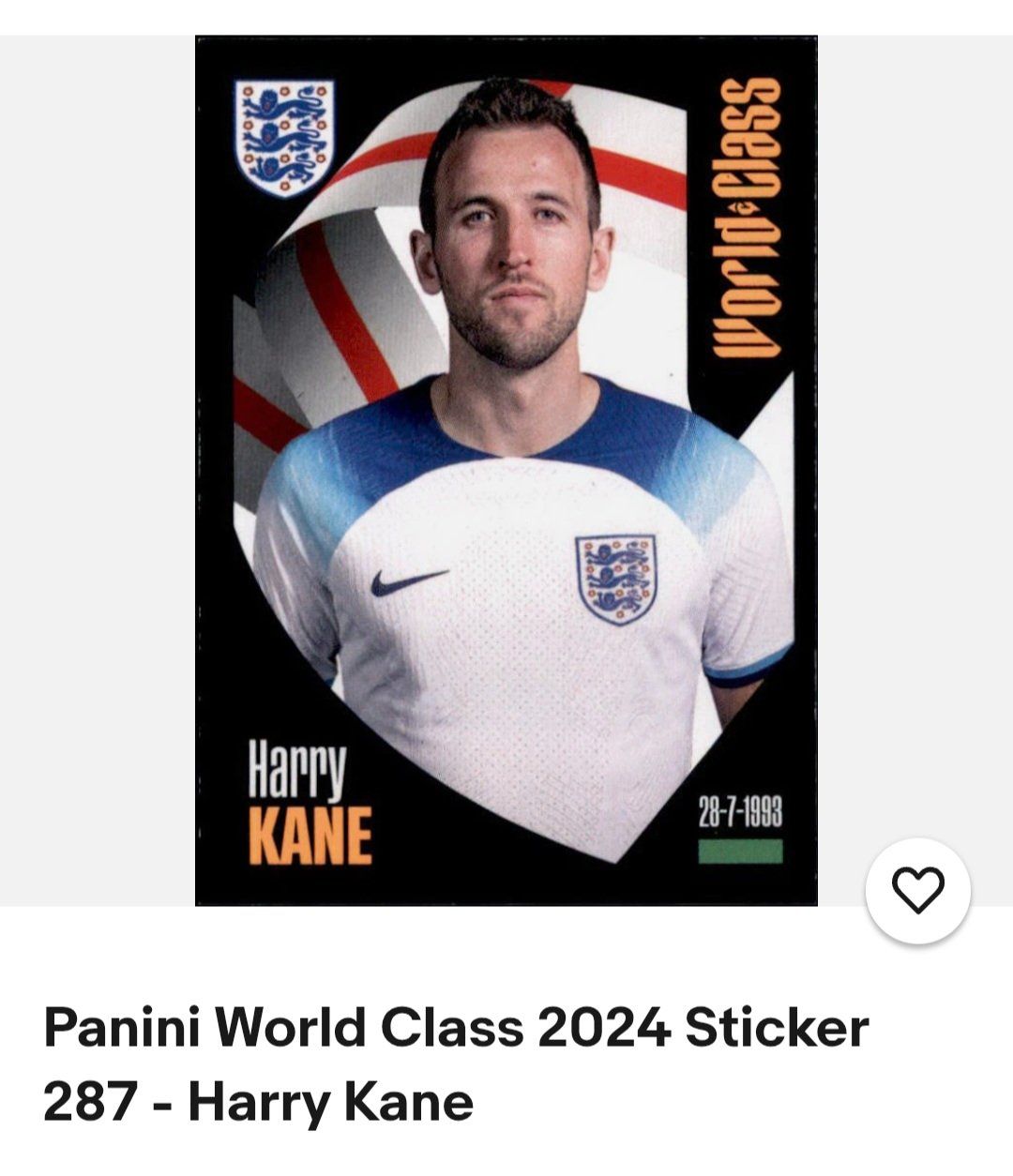 Panini Carte collezionabili: Panini World Class 2024 Harry Kane. – Usato da Rotkreuz venduto da keerthdi 1