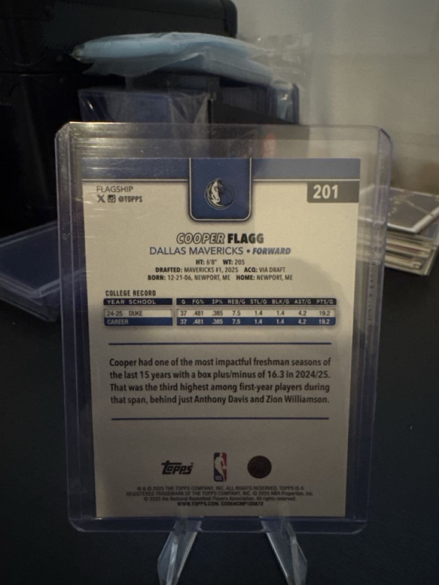 Topps Cartes à collectionner: Topps Hoops Cooper Flagg RC   – D'occasion à Dulliken par alpi.cards 1