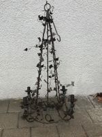 Eisen Kerzen-Leuchter, Kronleuchter, Lüster mit Efeu Ranken