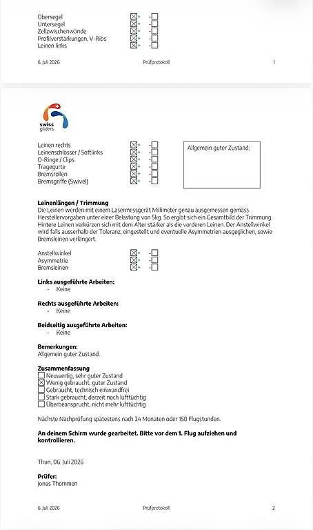 Sport dell'aria & Aquiloni: Gleitschirm Komplettset Pi2 – Usato da Thun venduto da Fuesu1812 4