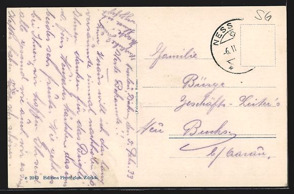 Cartoline postali: AK Nesslau, Ortspanorama mit Speermürli – Usato da Berlin venduto da bartko-reher 1
