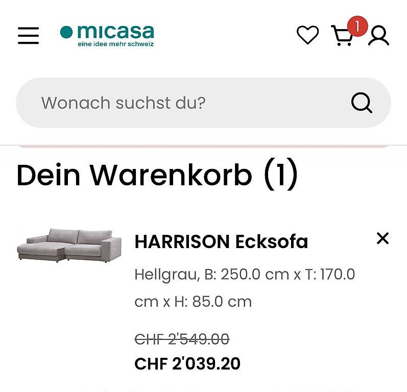 Micasa Divani: Ecksofa grau Harrison – Usato da Mollis venduto da francis-francis 3