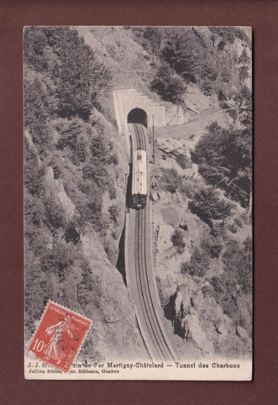 Cartoline postali: Chemin de fer MARTIGNY-CHÂTELARD - 1909 – Usato da Pully venduto da nicecards