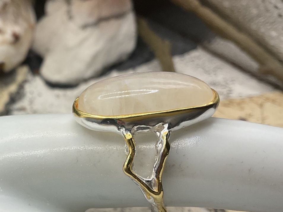 Ringe: Silberring mit grossem Mondstein, Gr. 55.5 – Gebraucht aus luzern von Alpendorf1