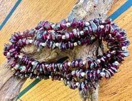 Vintage Granatkette 74 cm | Tiefes Weinrot | 78 g Unikat