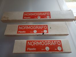 Vintage Normografo Schablonen Nr. 5, 7 und 10 // gebraucht