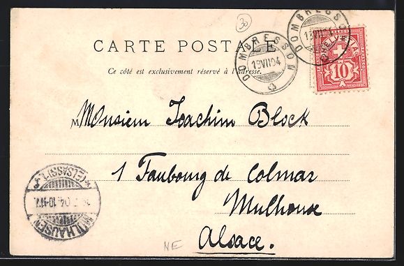 Cartoline postali: AK Dombresson, Vue générale, 1904 – Usato da Berlin venduto da bartko-reher 1
