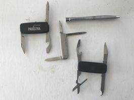 Lot de 3 couteaux suisses vintage et1stylos Parker