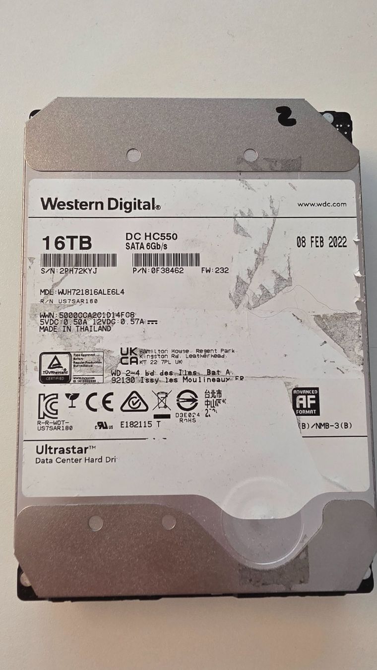 Western Digital Harddisks: 16TB HDD Western Digital – Gebraucht aus Künten von Thozogg