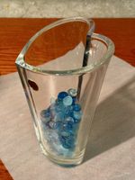 Cristal d'Arques Vintage Vase with Blue Glass Gems Decor