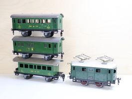 BUCO E-Lok + 3 x SBB Personenwagen/Gepäck - Spur 0 - Uhrwerk