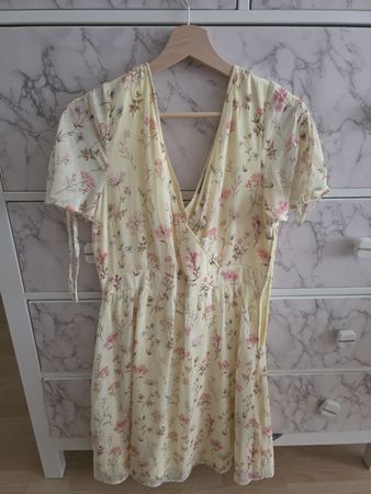 Orsay Sommerkleid, gelb mit Blumenmuster, Grösse 38