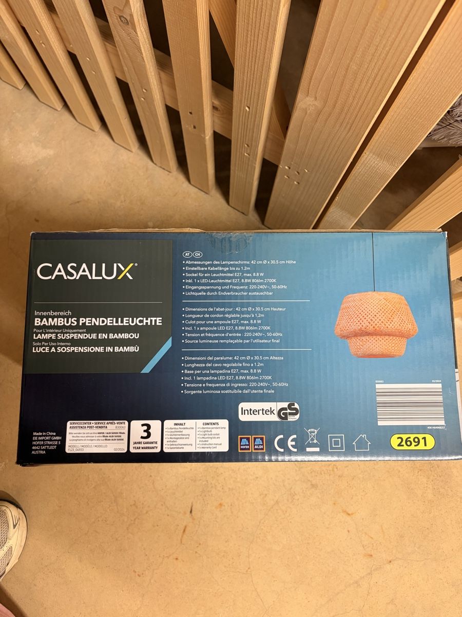 Lampadari & plafoniere: CASALUX Bambus Pendelleuchte – Nuovo e nell'imballaggio originale da Kerzers venduto da Beluluu 1