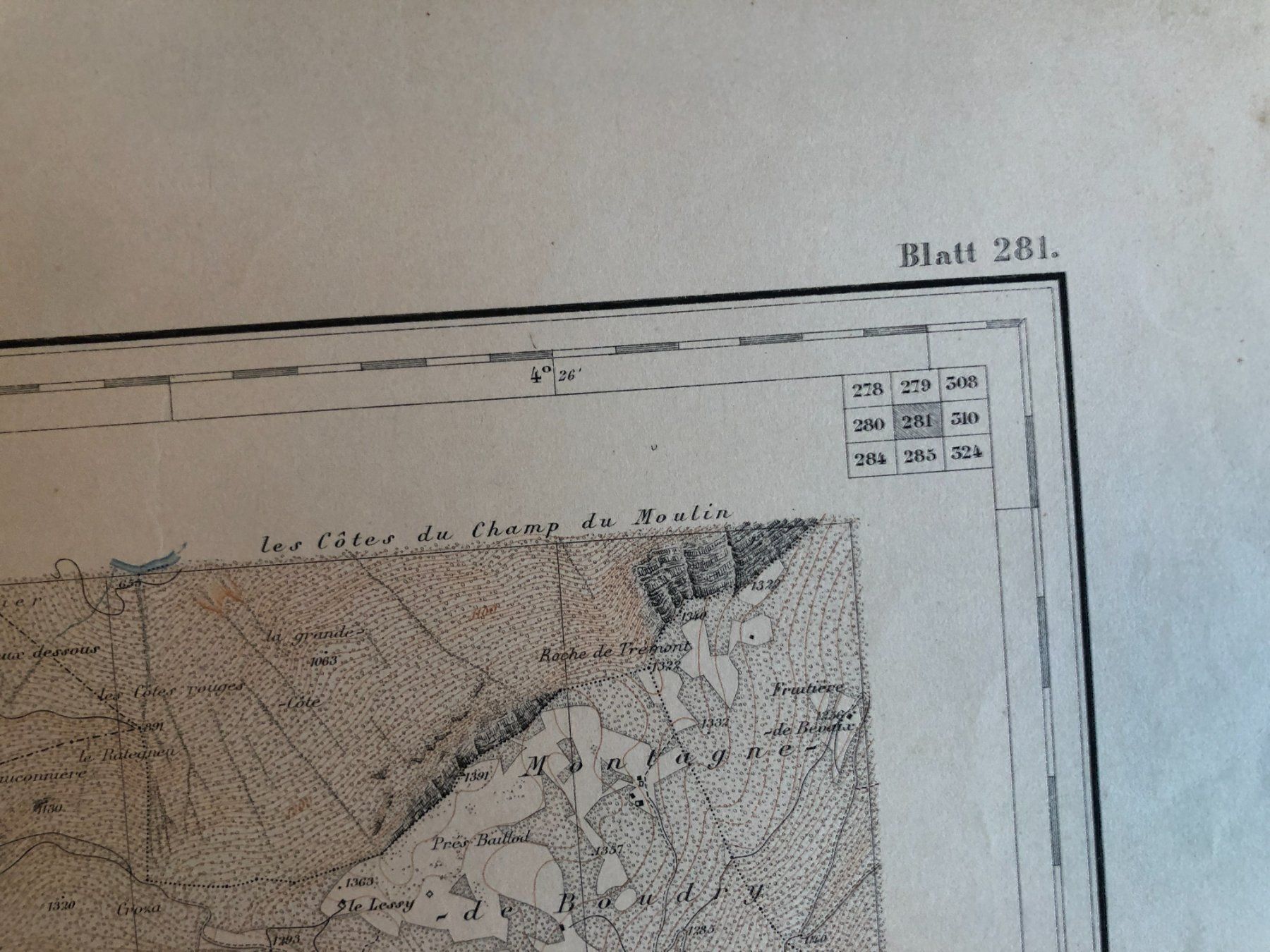 Landkarten & Atlanten: Siegfriedatlas Bl. 281: Travers 1885 – Gebraucht aus Zürich von allp 4