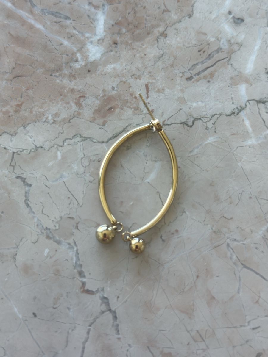 Ohrringe & -stecker: Ohrring Gold oval mit Kugeln einzeln neu – Gebraucht aus Schlieren von axe_nr8f 1