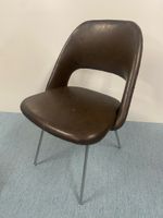 Sessel braun Lederimitat mit Metallfuss Wohnbedarf Basel