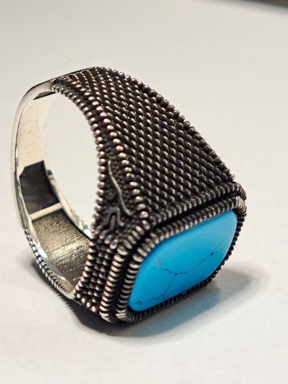 Ringe: 0015 - Bague en argent, Turquoise, taille 61 – Neu und originalverpackt aus Neuchâtel von NIDAVELIR 2