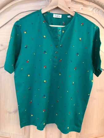 T-Shrit, neu/Baumwolle,Gr. 38, gross geschnitten/türkisgrün