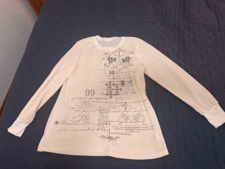 T-shirt manches longues crème, M