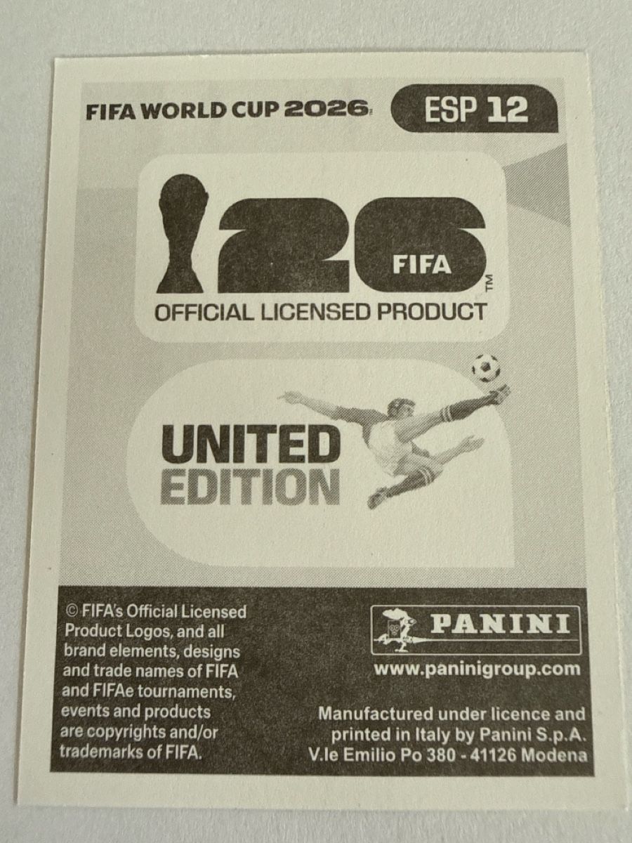 Panini Carte collezionabili: FIFA WM 2026 ESP 12 – Nuovo (secondo la descrizione) da Stäfa venduto da eko_lkv8 1