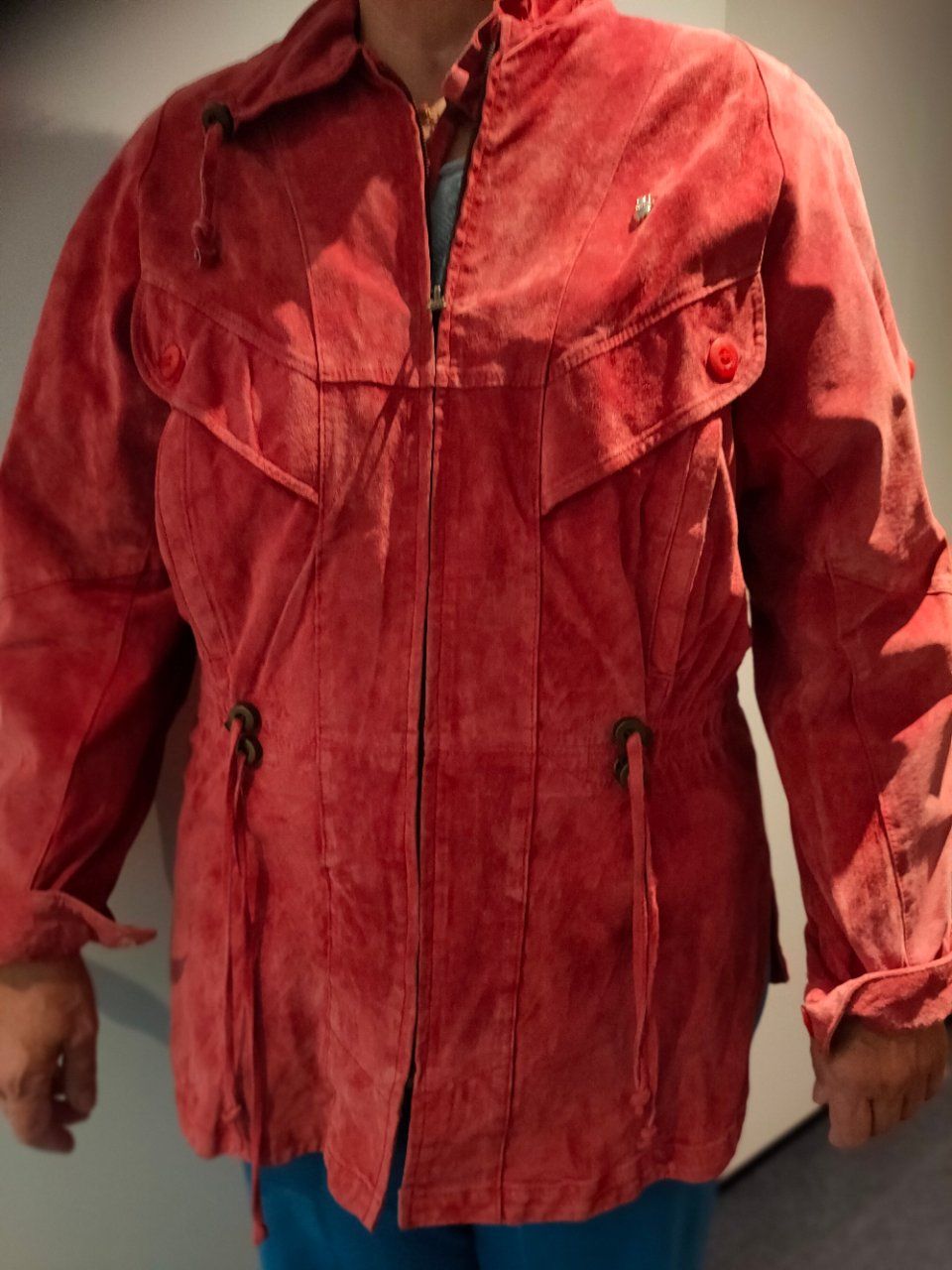 Jacken: Lederjacke lang, sportliche Form, lachsfarben – Neu (gemäss Beschreibung) aus Lalden von aneleh58 1