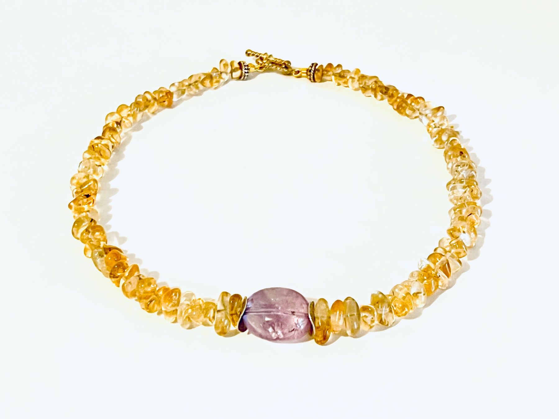 Catenine: Citrine & Amethyst Necklace - Gold Plated Silver – Nuovo e nell'imballaggio originale da Rüschlikon venduto da ThereseJewelryDesign 6