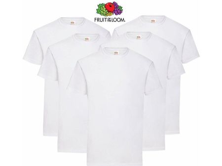 5 Stk. Kinder T-Shirts Fruit of the Loom Gr. 140 (9-11)