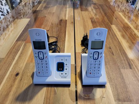 Telefon Alcatel F630 Voice Duo, Anrufbeantworter, blau/weiss