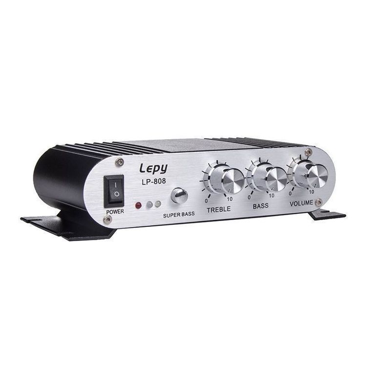 Etlephe Mini-versterker HiFi-versterker Bluetooth 5.0 Stereo Audio 12V 220V 600W 2-kanaals LCD-scherm High Fidelity draagbare FM-radio SD/USB- kaartingang voor thuis of in de auto
