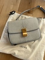 Sac Celine box Python Bleu