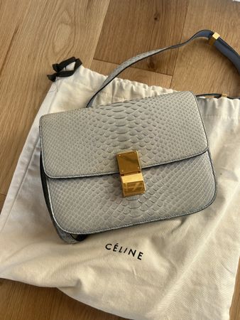 Sac Celine box Python Bleu