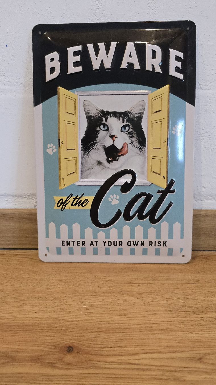 Insegne: Schild Beware of the Cat – Usato da Buchberg venduto da MaddieF