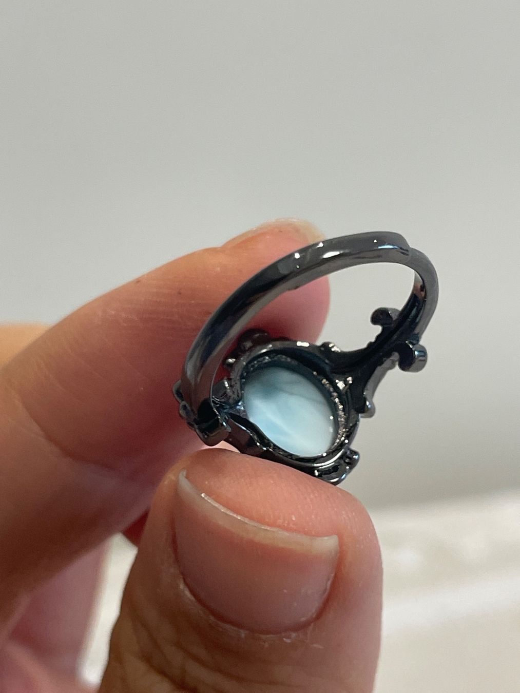 Bagues: Echter Larimar-Ring im Vintage-Design – Neuf avec emballage d'origine à Schiers par sisikristall 2