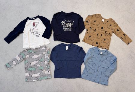 6er Set Langarm Oberteile Shirt Grösse 86