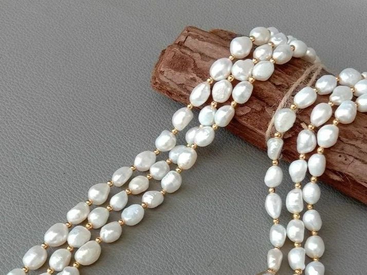 Catenine: Schön Halskette Perlen Kette Collier Perle Perlenkette Echt – Nuovo (secondo la descrizione) da Prilly venduto da ilyria73 7