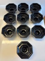 Vintage:10 schwarze Glas-Kerzenhalter, Arcoroc, Frankreich