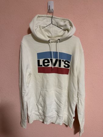 Felpa Levi's bianca con cappuccio, taglia M - Perfetta!