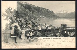 AK Montreux, La Dent du Midi, 1901
