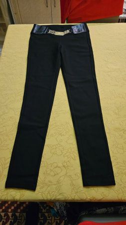Pantaloni casual neri con cintura oro tg.M misto cotone